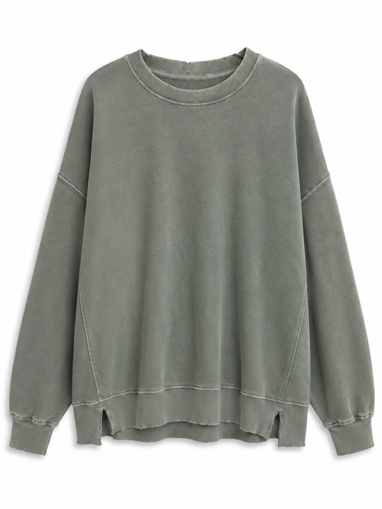 aerie Tops - aerie Washed Sage Green Crewneck Sweater Oversized